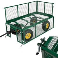 Wagon utilitaire chariot de jardin extérieur chariot de transport remorque 300 lb côtés amovibles métal acier maille fleur chariot camion brouette