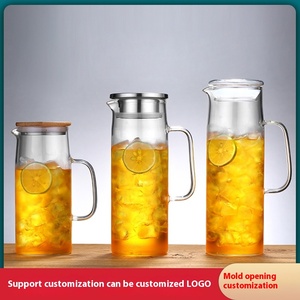 Cool <strong>White</strong> Glass Cold Water <strong>Kettle</strong> with Lid Large Capacity Heat-Resistant Juice Pot Tea Pot for Household Use Tea Set - Product Image 2