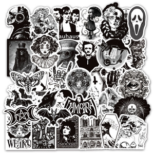 50 pezzi adesivi decorativi Graffiti gotici in stile Punk in bianco e nero per <span class=keywords><strong>adesivo</strong></span> <span class=keywords><strong>teschio</strong></span> in vinile per Laptop bottiglia - Product Image 2