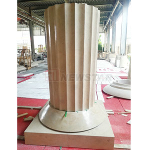 Cột Đá Vôi La Mã Có Rãnh Tròn Ngoại Thất Màu Be Cột Trụ Đá Cẩm Thạch - Product Image 1