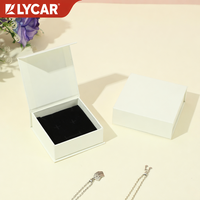 Boîte à bijoux rigide magnétique personnalisée LYCAR avec logo en feuille d'or, emballage en papier pour bagues, colliers, bracelets, montres, lunettes