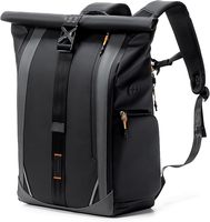 Mochila para Portátil Unisex RollTop de 22-26.8L, de Poliéster, con Compartimento Principal Abatible 180°, Cierre Impermeable, para Viaje