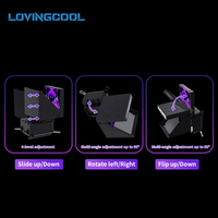 LOVINGCOOL 2027 Technologie de projection 3D Écran rabattable de 3,5 pouces Lecture vidéo Refroidisseur d'eau pour processeur Boîtier PC Refroidisseur liquide AIO