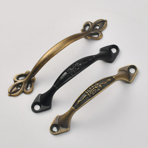 Furniture Handle Bridge Shape Zinc Alloy Antique Bronze <b>Black</b> Traditional Drawer Pulls - Product Image 2