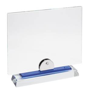 Placa de Vidrio con Base Azul de 180x150 mm, Soporte de Acrílico Transparente - Product Image 2