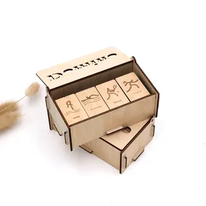 Laser cut service custom wooden domino set with design