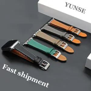 Bracelet européen en cuir véritable Vintage pour Apple Watch, pour Apple Watch toutes séries 44mm 45mm 49mm pour Apple Watch Ultra 8