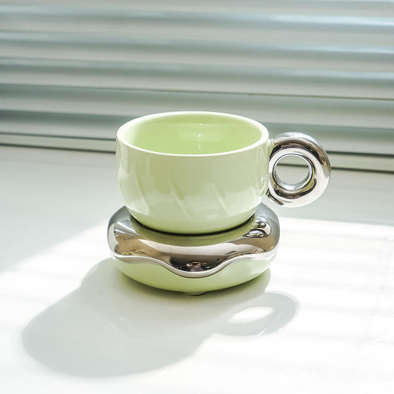 Milk Green Donut Coffee Cup and Saucer - Cup and Saucer