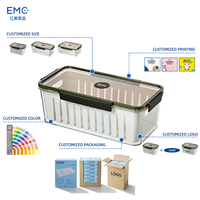 Boîte de rangement pour réfrigérateur en plastique transparent empilable, organisateur de réfrigérateur pour aliments avec couvercle