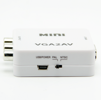 1080P Mini VGA RCA/AV Video dönüştürücü adaptör ayırıcılar ve dönüştürücüler pc'den tv'ye