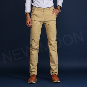 Men's Straight Cotton Casual <b>Pants</b> Youth Fashion Slim Fit Solid Color Men's Trousers - Product Image 6