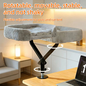 Hamac de bureau pour chat en gros, perchoir réglable en métal à fixer <span class=keywords><strong>sur</strong></span> le bureau avec coussin en peluche doux pour le bureau - Product Image 3