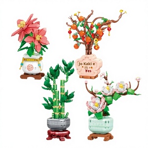 ZC Persimmon Ruyi Blumenserie 40-Teilige ABS-Kunststoff 1:1 Maßstab Kleine Bausteine Lehrreiches Montage-Spielzeug ab 14 Jahren - Product Image 1