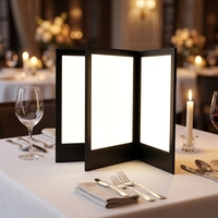 Couverture de menu LED lumineuse A4 rechargeable, livre de menu de restaurant 8,5x11 pouces, logo personnalisé