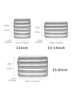 Housse d'ordinateur portable en tissu matelassé argenté métallisé 13 14 15 16 pouces, étui de protection, logo personnalisé, faible MOQ, sac d'ordinateur léger