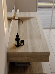 Hôtel personnalisé & Commercial Salle de bains Vanités Rock Plate intégré Seamless Basin Single Double Wash Table Cabinet Combinaison - Product Image 4