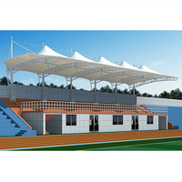 Nueva Tendencia en Gradas para Estadios de Fútbol al Aire Libre, Cubierta de Membrana PVDF, Estructura de Acero, Techo para Tribunas, Clasificación de Resistencia al Fuego B1, Protección UV