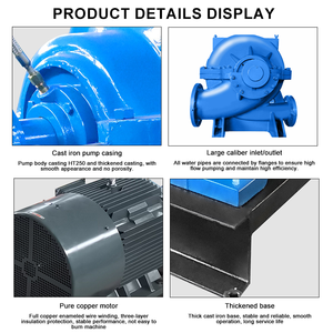 Horizontal Single Stage High Head Irrigation Industrial Water <b>Pump</b> Centrifugal Mid Center Double <b>Suction</b> Cast Iron Double Suctio - Product Image 5