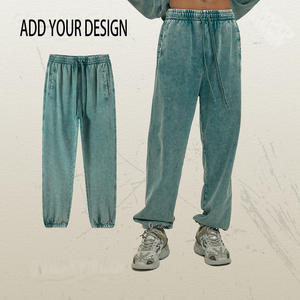 Nouveau design de pantalon de survêtement baggy unisexe avec logo personnalisé, coupe large, tendance, en coton épais, jambe droite, long, directement de l'usine - Product Image 2