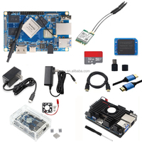 Orange Pi 4 LTS 3G RAM sans boîtier adaptateur d'alimentation eMMC carte unique ordinateur dissipateur thermique carte SD ventilateur alimentation écran tactile 3GB LPDDR4