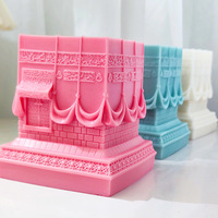 Figurine de décoration de maison, moule à bougie Kaaba, gel de silice, art islamique, table de cire de soja pour le ramadan, petits moules décoratifs pour la maison