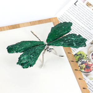 Figurine de libellule en tourmaline noire naturelle, cristal Aura, animal unique pour la décoration de la maison - Product Image 5