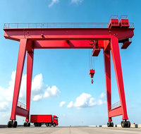 Grue mobile à portique robuste de 32 tonnes à double poutre, autopropulsée sur pneus en caoutchouc, pour la manutention du béton préfabriqué