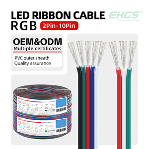 Câble d'extension chauffant RVB en PVC EHGS, 2-12 broches, multibrins, pour éclairage LED coloré, connecteur flexible pour bandes lumineuses - Product Image 1