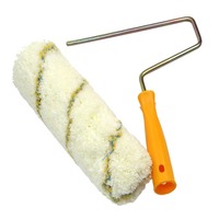 Professionnel 10 pouces rayure peinture rouleau brosse grand acrylique tissu peinture outil poignée en plastique personnalisable OEM pour bricolage