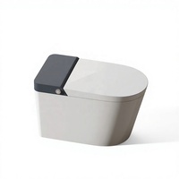 WC intelligent en céramique de haute qualité avec chasse d'eau automatique par capteur, télécommande, chauffage et siphon en S, à poser au sol