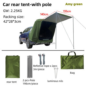 Travel Car Van SUV Truck <span class=keywords><strong>Tienda</strong></span> trasera con dosel Extensión del <span class=keywords><strong>maletero</strong></span> del <span class=keywords><strong>coche</strong></span> <span class=keywords><strong>Tienda</strong></span> a prueba <span class=keywords><strong>de</strong></span> lluvia <span class=keywords><strong>para</strong></span> senderismo Camping Picnic Autoconducción - Product Image 6