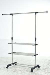 Giá Treo Quần Áo Thương Mại Có Kệ Giá Treo Quần Áo Giá Treo Quần Áo Trên Bánh Xe Tủ Quần Áo Có Bánh Xe Di Động - Product Image 3