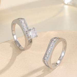 Anillos <span class=keywords><strong>de</strong></span> <span class=keywords><strong>Pareja</strong></span> <span class=keywords><strong>de</strong></span> 2 Piezas para Banquetes y Bodas, Se Pueden Usar Juntos o por Separado para Regalo - Product Image 5