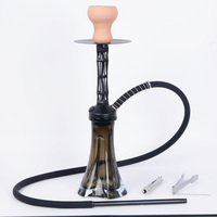 Narguilé en alliage d'aluminium chicha portable à tube unique shihsa avec jeu de bouteilles triangulaires vente en gros