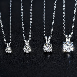 Collar de Moissanita 0.5CT 1CT 2CT 3CT, Collar de Plata de Ley 925 con Certificado Gra - Product Image 4