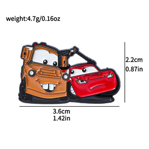Cá Nhân Phim Hoạt Hình Xe Ô Tô Kim Loại Huy Hiệu Vui Vẻ Ít Xe Hợp Kim Trâm Phụ Kiện Pin Cho Ba Lô Trang Trí UV Kỹ Thuật Số Men Cứng - Product Image 4