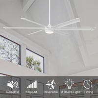 Ventilateur de plafond électrique HVLS BLDC à haut volume et basse vitesse de 72 pouces avec lumière LED, télécommande, 55W - Conversion de grange extérieure
