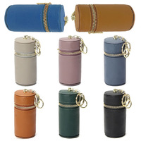 Porte-clés en cuir véritable, pochette de rangement pour sac, étui à parfum, trousse de maquillage pour ongles, mini pochette portable pour rouge à lèvres pour femme