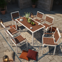 Ensemble de table et chaises de salle à manger pour balcon extérieur, style européen, en fer, imperméable, résistant au soleil, pour villa, terrasse, hôtel