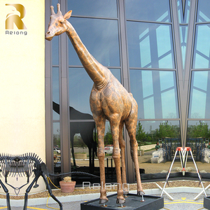 Statues de girafe en bronze doré grandeur nature, prix d'usine, style moderne, pour l'extérieur - Product Image 6