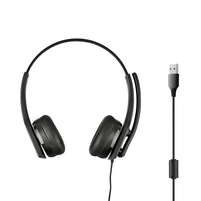 USB 2M Cable Wired Headphone Stereo Telephone Headset With Enc Noise Cancelling Microphone Mute Button for Office Call Center