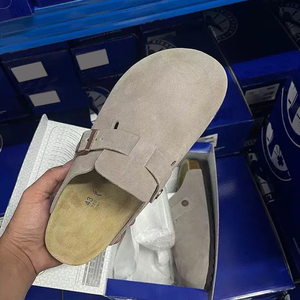 Birkenstocks – Nouveaux sabots d'été à bout fermé en PU léger, semelle en liège rehaussée en cuir de vachette, style hiver-printemps - Product Image 6