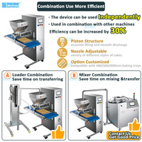 Machine de remplissage de gâteaux à piston Sunlianzn High ES400-1, 220V 2KW, 50ml-100ml, écran tactile programmable, certifiée CE, utilisée 1 an