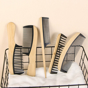 5 Phong Cách Mới Đến Gỗ Tre Tự Nhiên Thân Thiện Với Môi Rat Tail Comb Set Anti-Static Wide Răng Massage Da Đầu Combs Hộ Gia Đình - Product Image 2