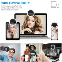 Selfie LED Ring Fill Light Portable Mobile Phone 28 LEDS Selfie Lamp 3 niveaux d'éclairage Anneau lumineux Clip pour tous les téléphones portables