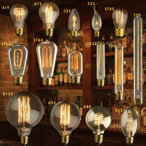 หลอดไฟเอดิสันโบราณ 40W ขั้ว E26 โคมไฟวินเทจสไตล์ลอฟท์ ฐานทองเหลือง ฝาครอบแก้วสีเหลืองอำพัน ของตกแต่งบ้าน 110V ได้รับการรับรองมาตรฐาน CE ปรับความสว่างได้ - Product Image 1