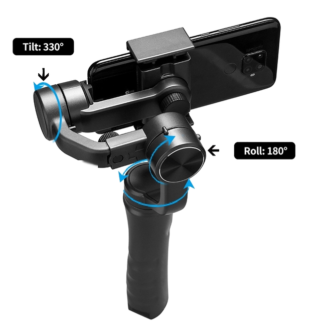 Handheld Gimbal Stabilizer for Mobile Phones Universal Mobile F6 with Unlimited Rotation Zoom Wheel Selfie Video Camera