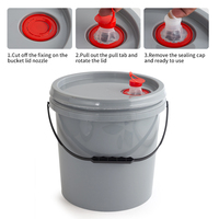 Vente directe d'usine, seau en PP recyclable gris de 10 litres, robuste, avec couvercle et poignée, pour émulsions, peintures, vernis