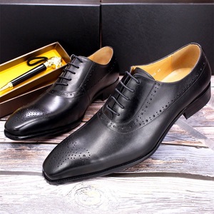 Zapatos Derby Ingleses con Acabado Lacado que Aumenta la Altura, Cuero Genuino Brillante con Diseño Grabado, Resistentes, Ligeros, Impermeables para Otoño - Product Image 4