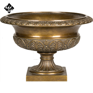 Jardinière ronde en bronze sculpté de style <span class=keywords><strong>français</strong></span> luxueux pour pelouse, patio, cour, jardin de villa, ornement paysager - Product Image 1